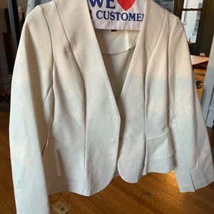 Topshop White Crep Jacket